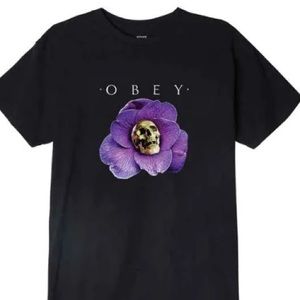 OBEY flower skeleton tee 💜